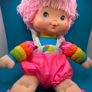 1983 Vintage Hallmark Rainbow Brite Tickled Pink Baby Bright Doll 15" Pink Hair